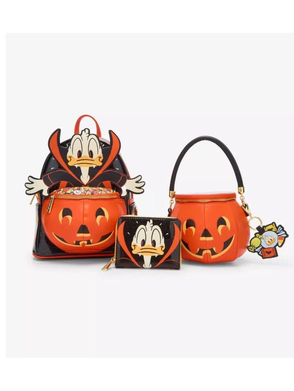 Loungefly Disney Donald Duck Devil Jack-o-Lantern Crossbody Bag - Picture 5 of 9